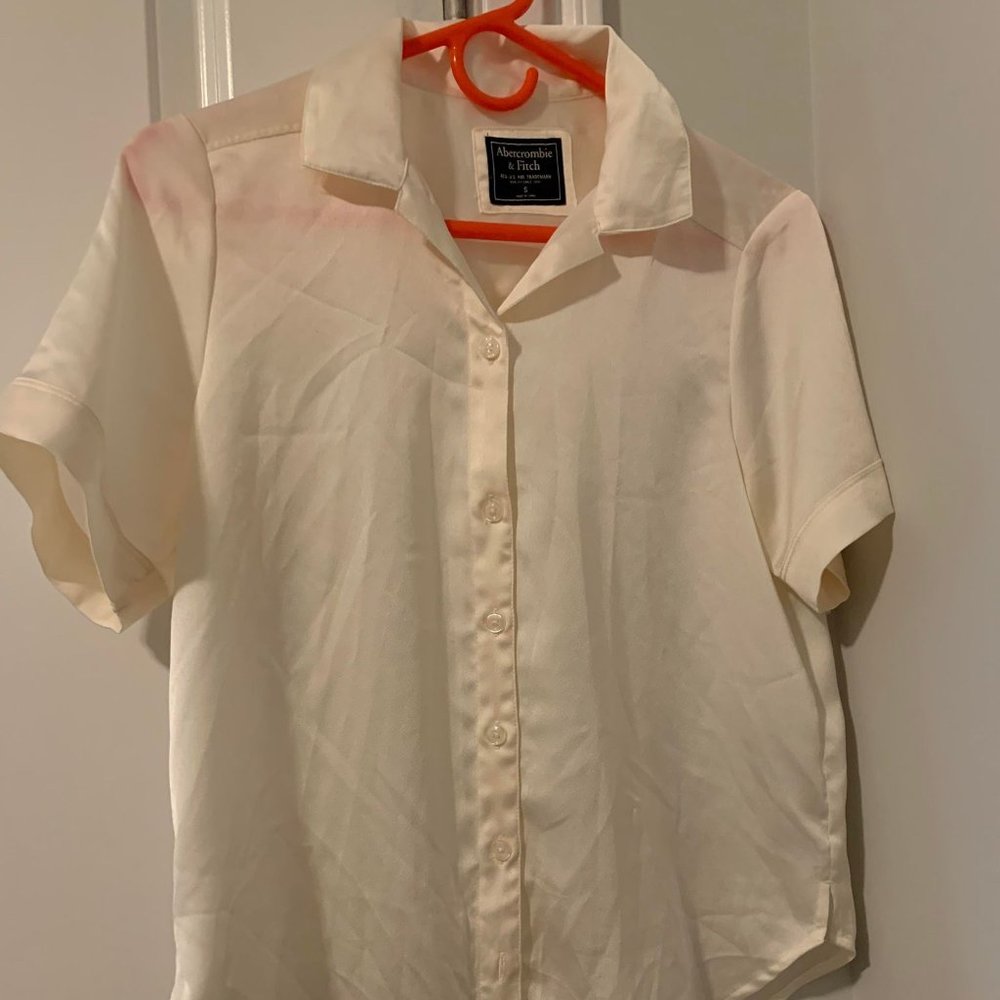 Abercrombie silky button down camp collar shirt